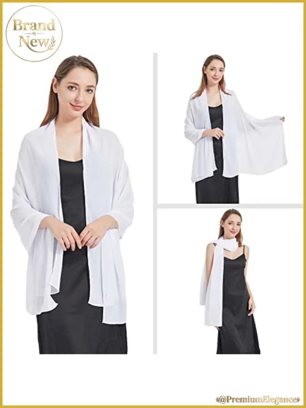 Ciormis Chiffon Shawl Wrap Lightweight Evening Dress Wedding Bridesmaid Formal